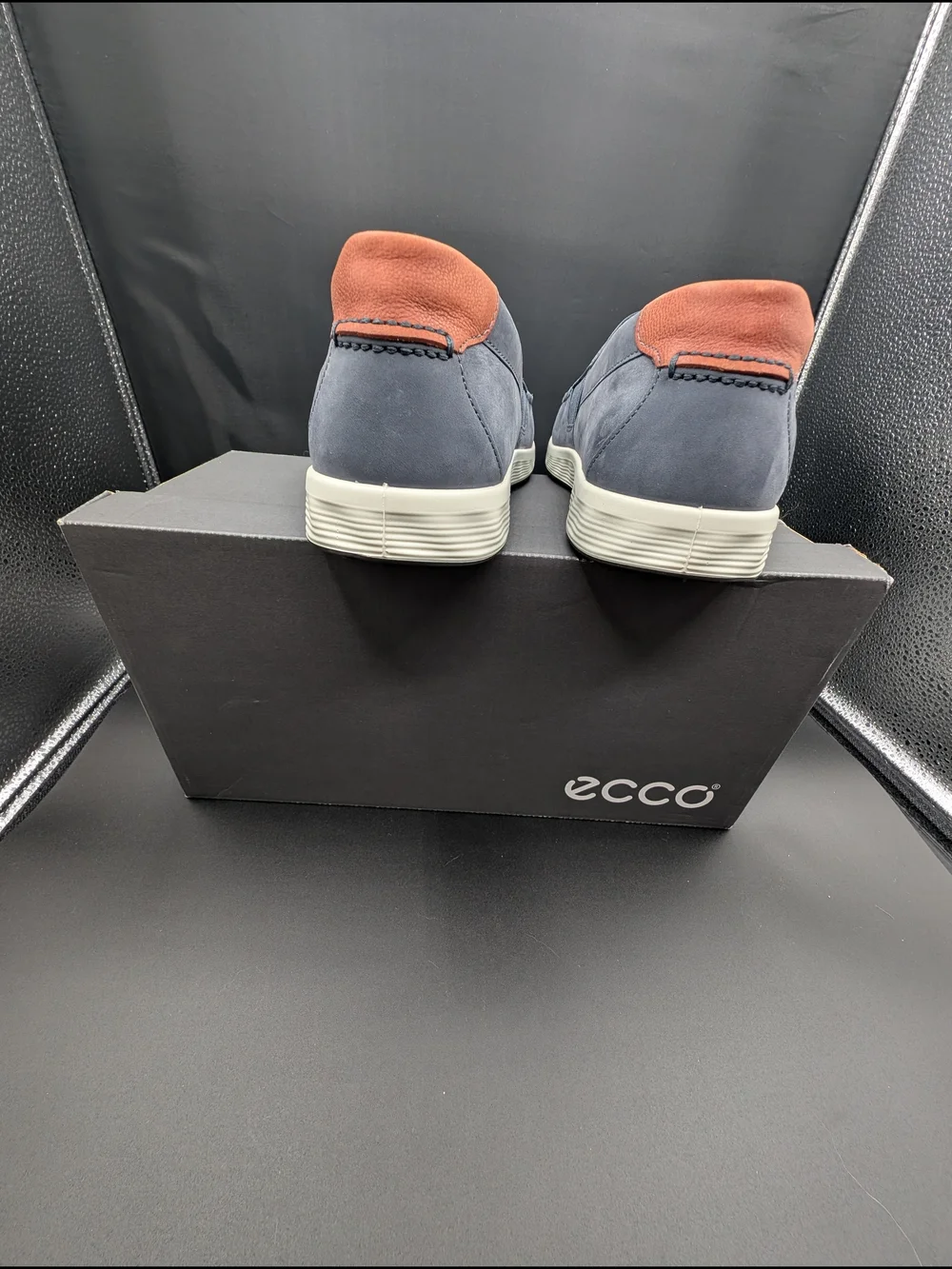 Ecco Men's Navy and Brown Slip-On Loafers